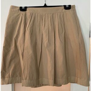 Banana Republic A Line Pleated Cotton Skirt Khaki tan Size 6